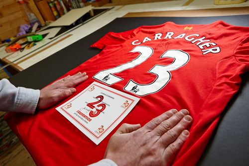 Signed Jamie Carragher Liverpool Shirt ready for framing
