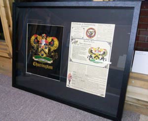 framed coat of arms
